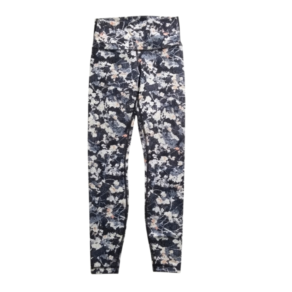 LULULEMON Wunder Under Hi-Rise Tight 28" Size 6 Spring Bloom Multi Yoga Gym